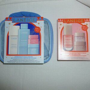 2 Laneige Holiday Sets Hydration to Go Set Bouncy & Firm Mini Skin Treats NIB
